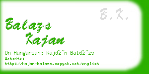 balazs kajan business card